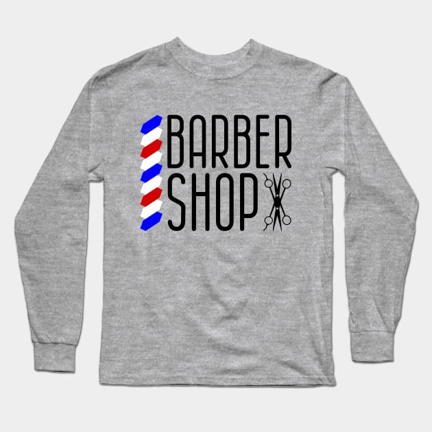 Barber Shop Long Sleeve T-Shirt by colorsplash